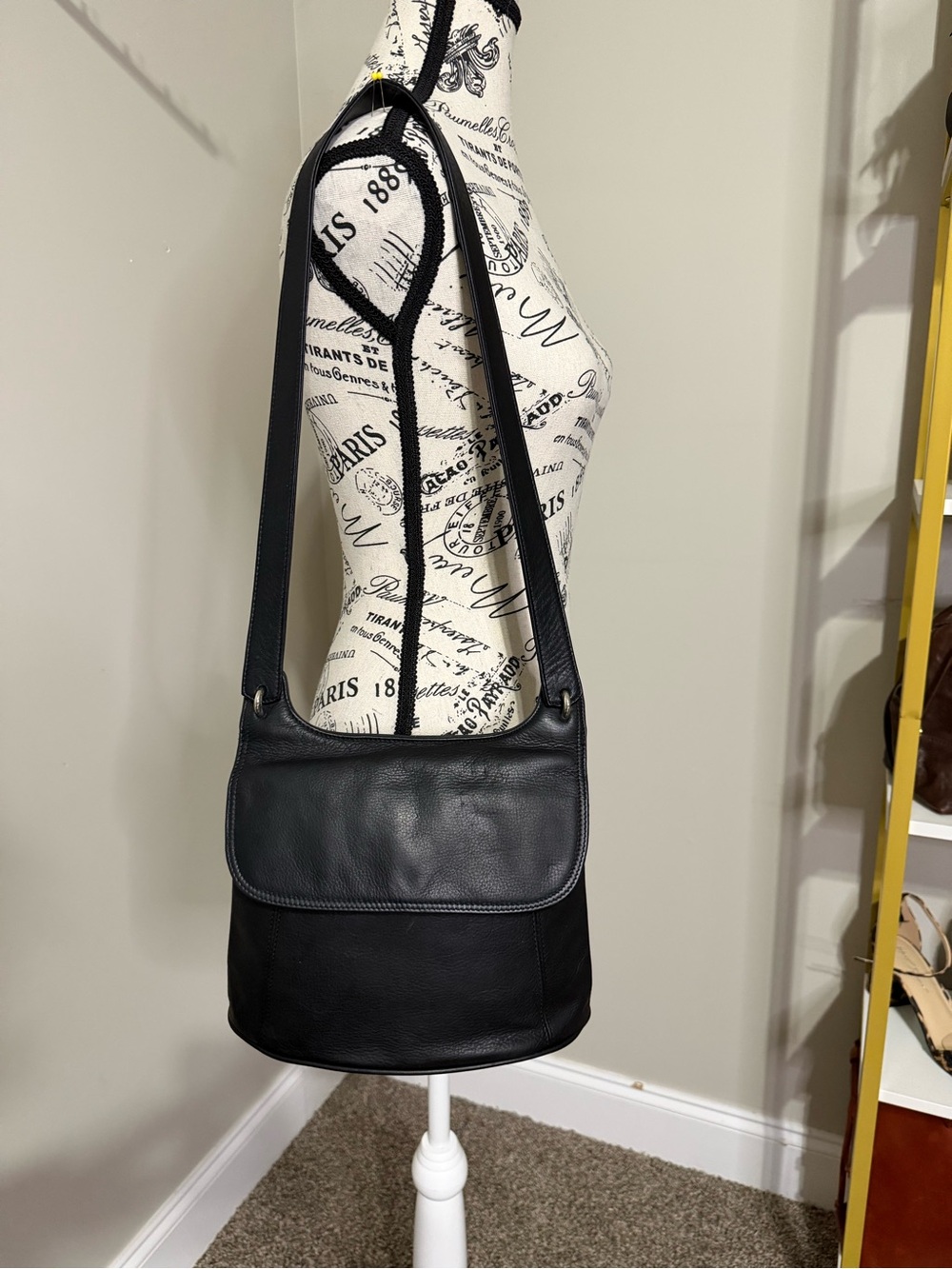 Vintage Rolfs Leather Black Shoulder Bag